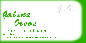 galina orsos business card