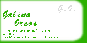 galina orsos business card